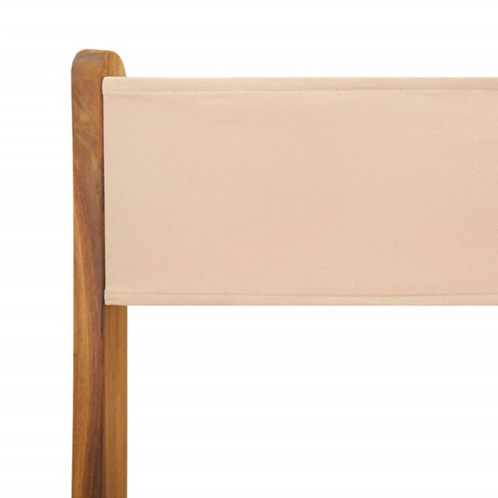 vidaXL Gartenstühle 6 Stk. Klappbar Beige Stoff und Massivholz