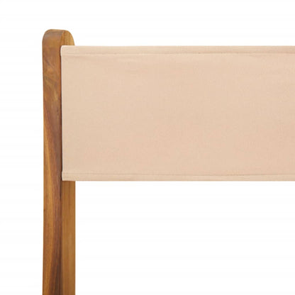 vidaXL Gartenstühle 6 Stk. Klappbar Beige Stoff und Massivholz