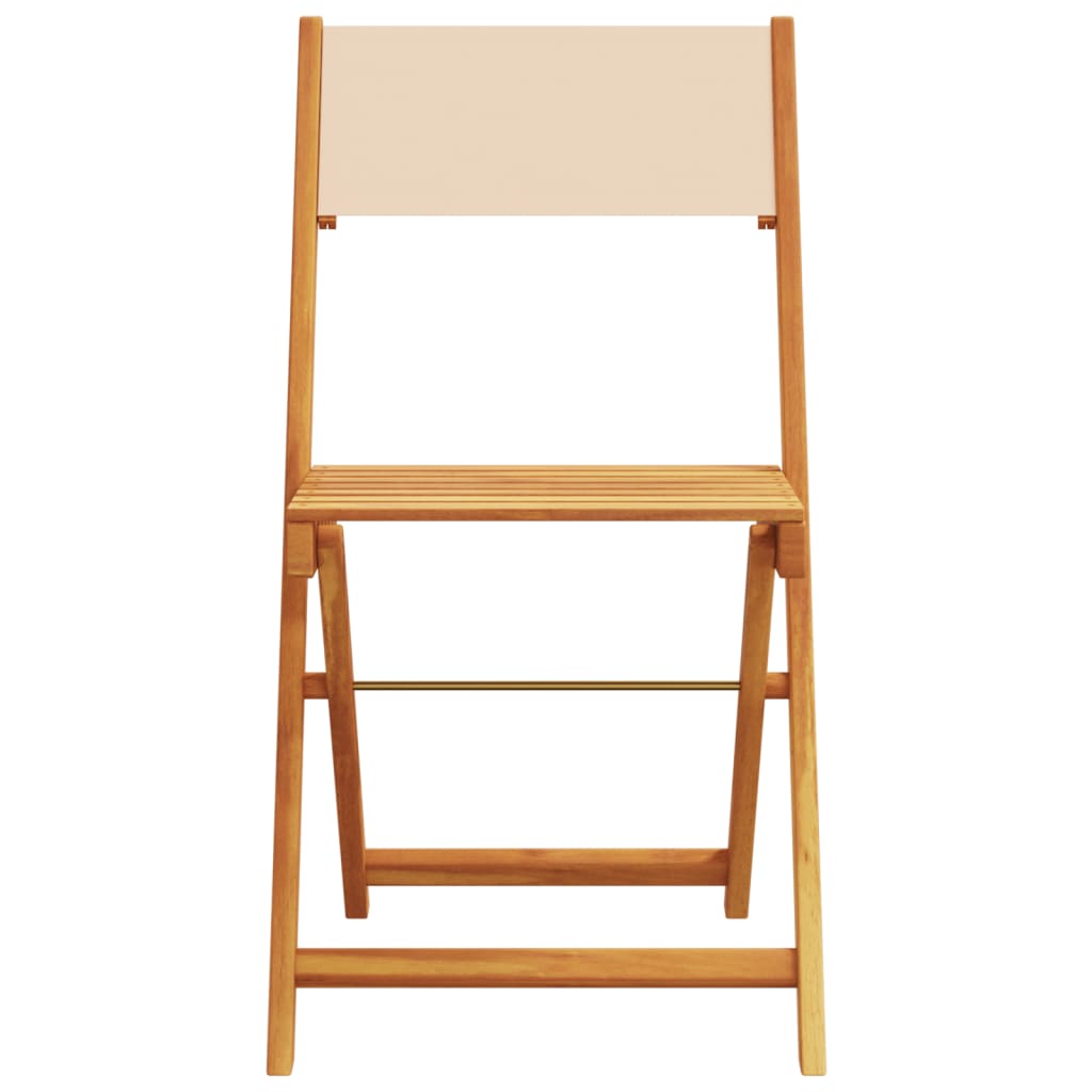 vidaXL Gartenstühle 8 Stk. Klappbar Beige Stoff und Massivholz