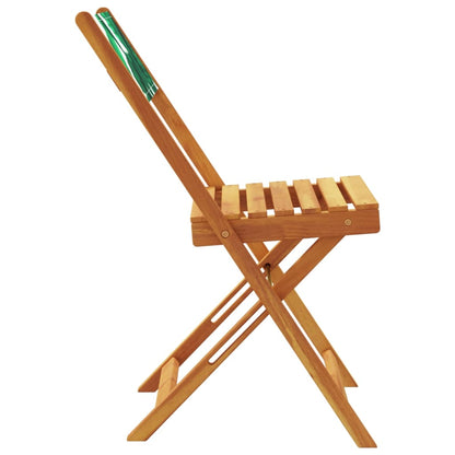 vidaXL Gartenstühle 6 Stk. Klappbar Grün Stoff und Massivholz