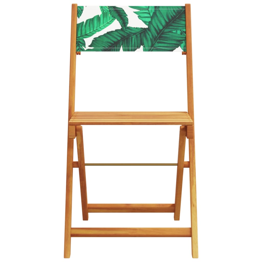 vidaXL Chaises de jardin 8 pcs. pliables vert tissu et bois massif