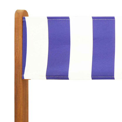 vidaXL Chaises de jardin 6 pcs. Pliables Bleu et blanc Tissu et bois massif