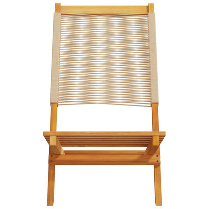 vidaXL Gartenstühle 4 Stk. Klappbar Beige Massivholz Akazie