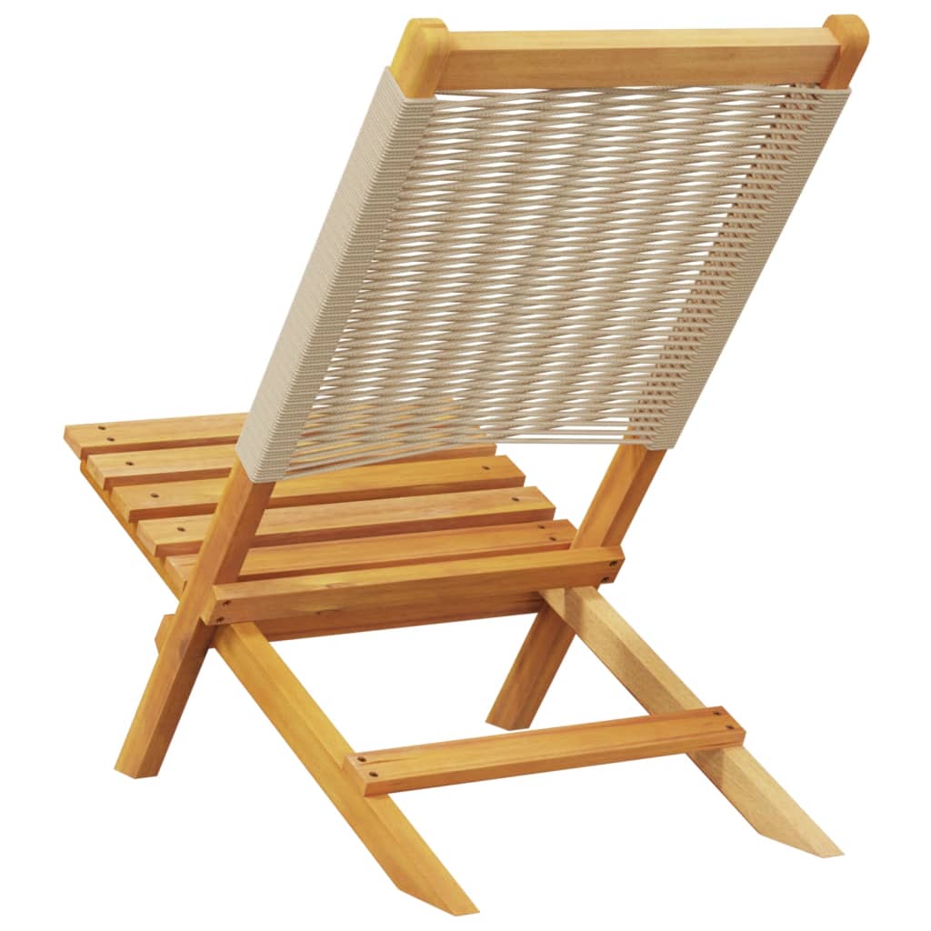 vidaXL Gartenstühle 4 Stk. Klappbar Beige Massivholz Akazie
