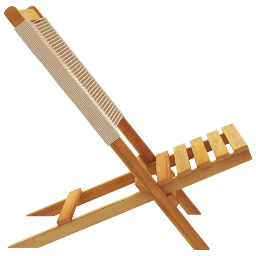 vidaXL Gartenstühle 6 Stk. Klappbar Beige Massivholz Akazie