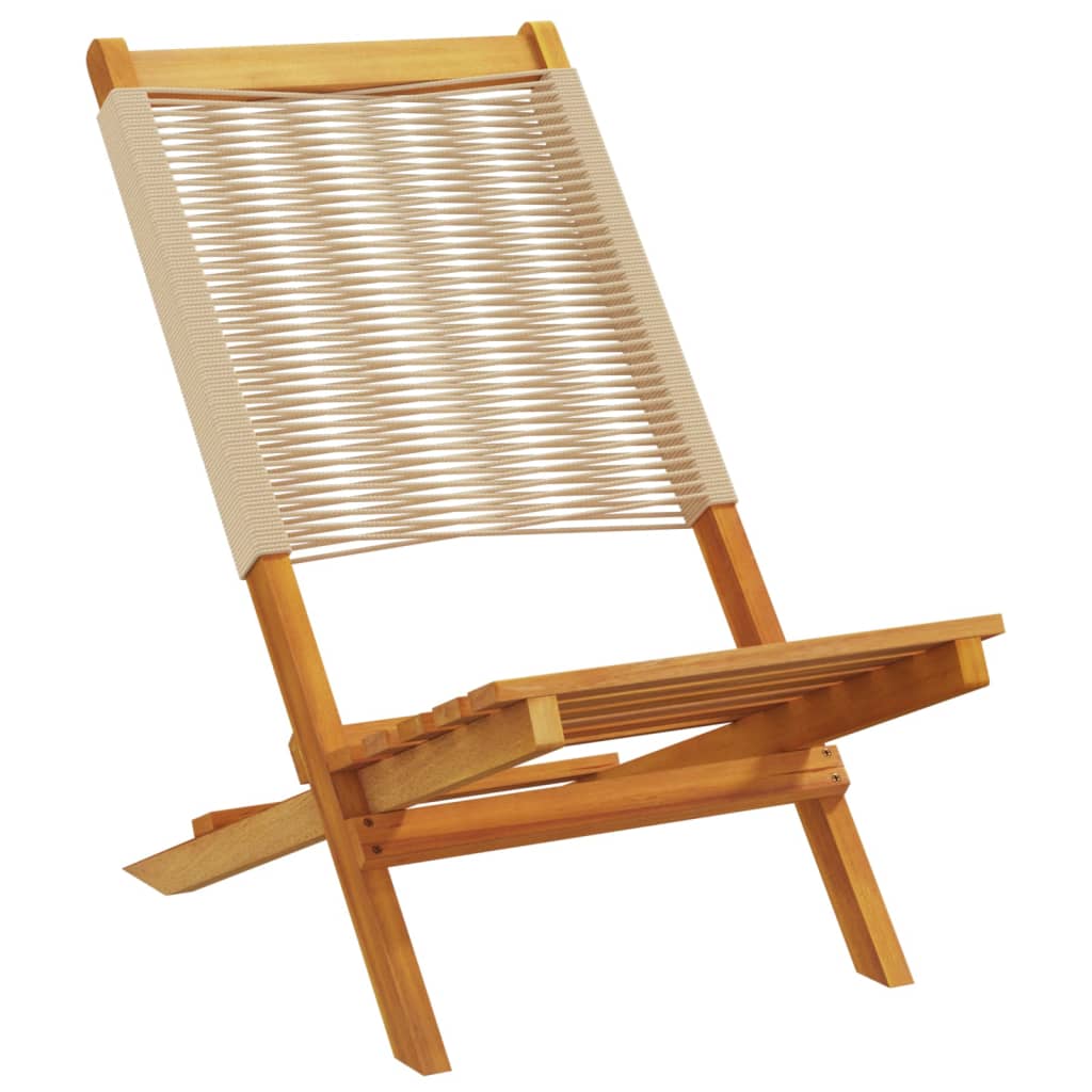 vidaXL Gartenstühle 8 Stk. Klappbar Beige Massivholz Akazie