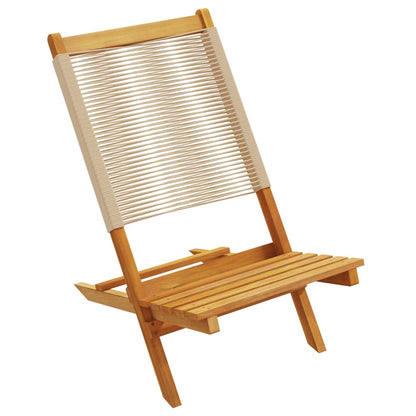 vidaXL Gartenstühle 8 Stk. Klappbar Beige Massivholz Akazie