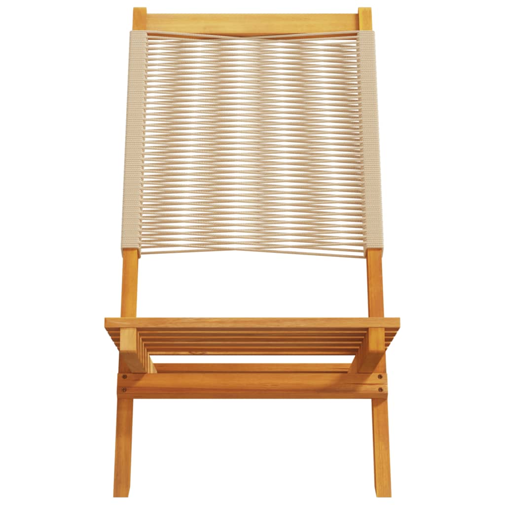 vidaXL Gartenstühle 8 Stk. Klappbar Beige Massivholz Akazie
