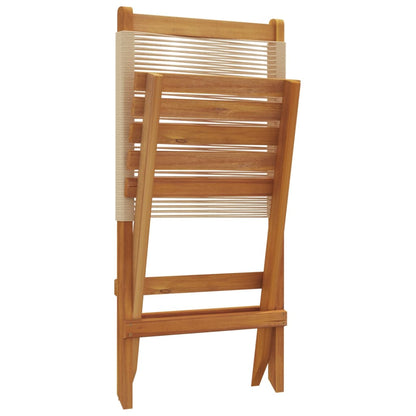 vidaXL Gartenstühle 8 Stk. Klappbar Beige Massivholz Akazie