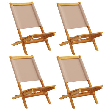 vidaXL Gartenstühle 4 Stk. Klappbar Taupe Stoff und Massivholz