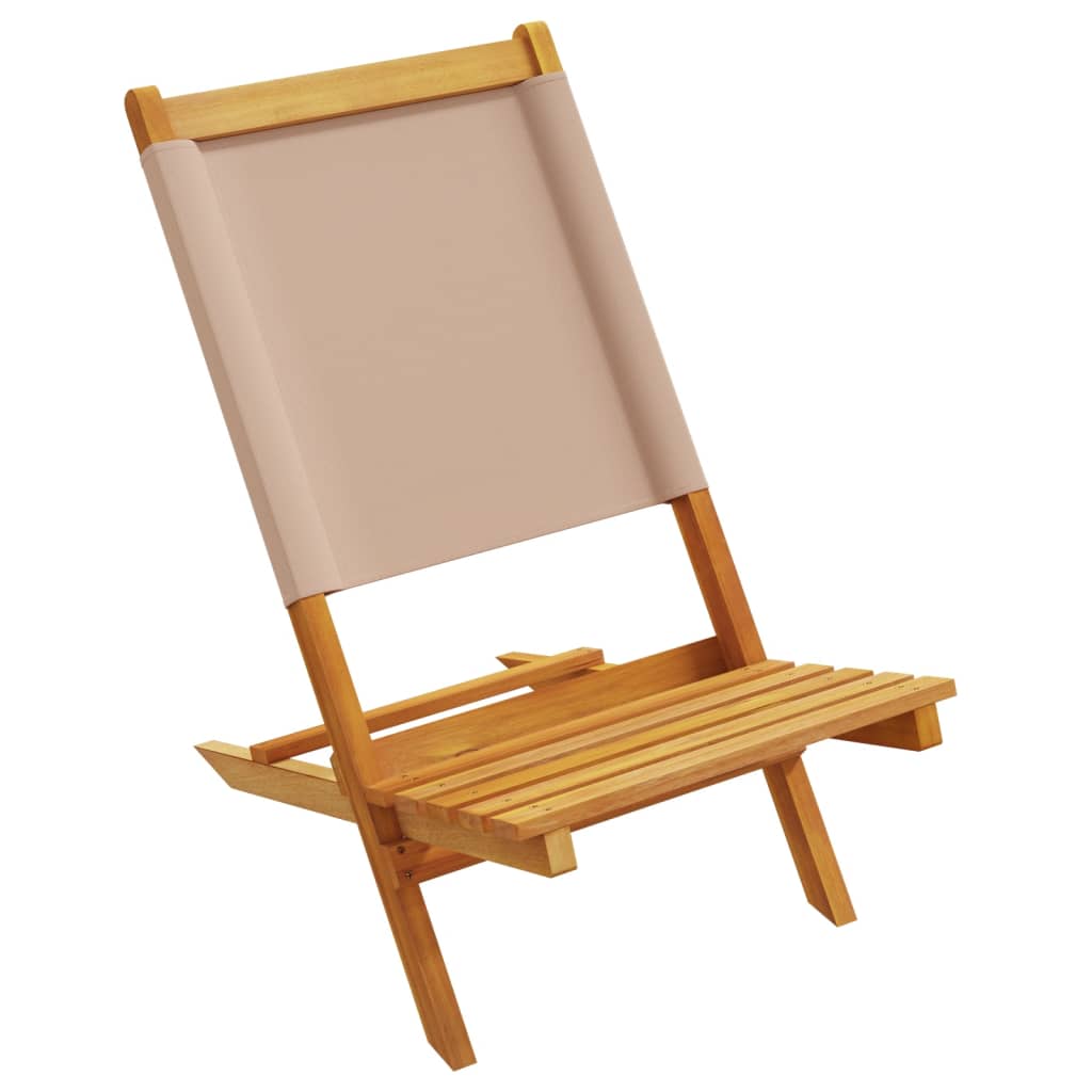 vidaXL Gartenstühle 4 Stk. Klappbar Taupe Stoff und Massivholz