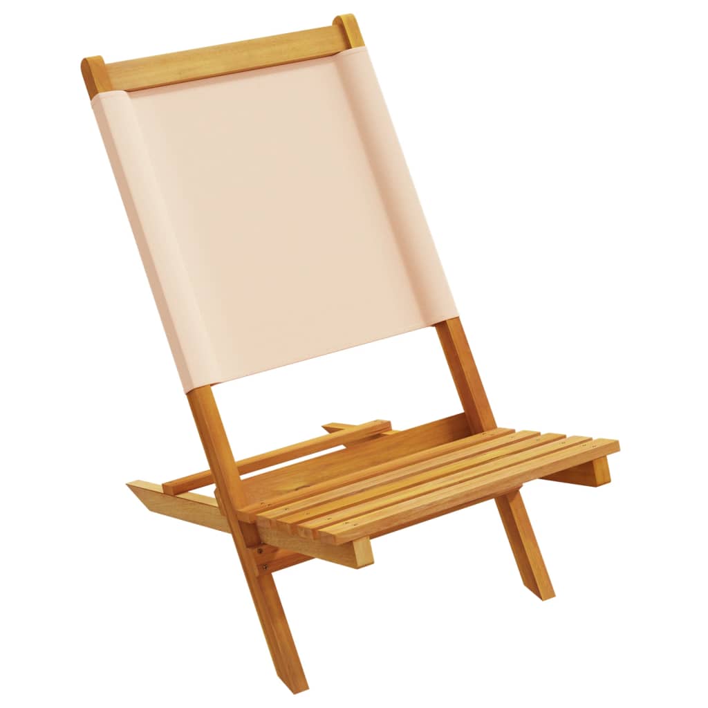 vidaXL Gartenstühle 6 Stk. Klappbar Beige Stoff und Massivholz