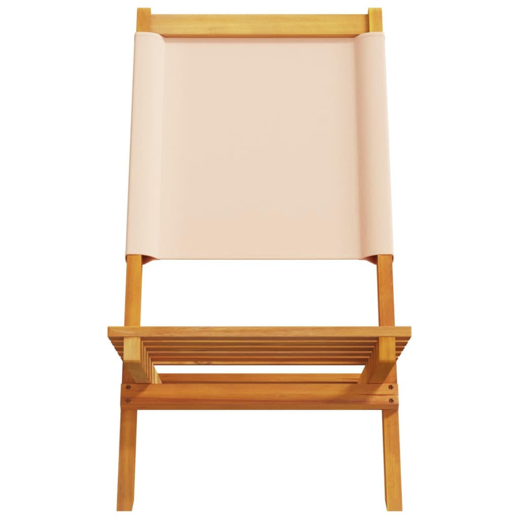 vidaXL Gartenstühle 6 Stk. Klappbar Beige Stoff und Massivholz