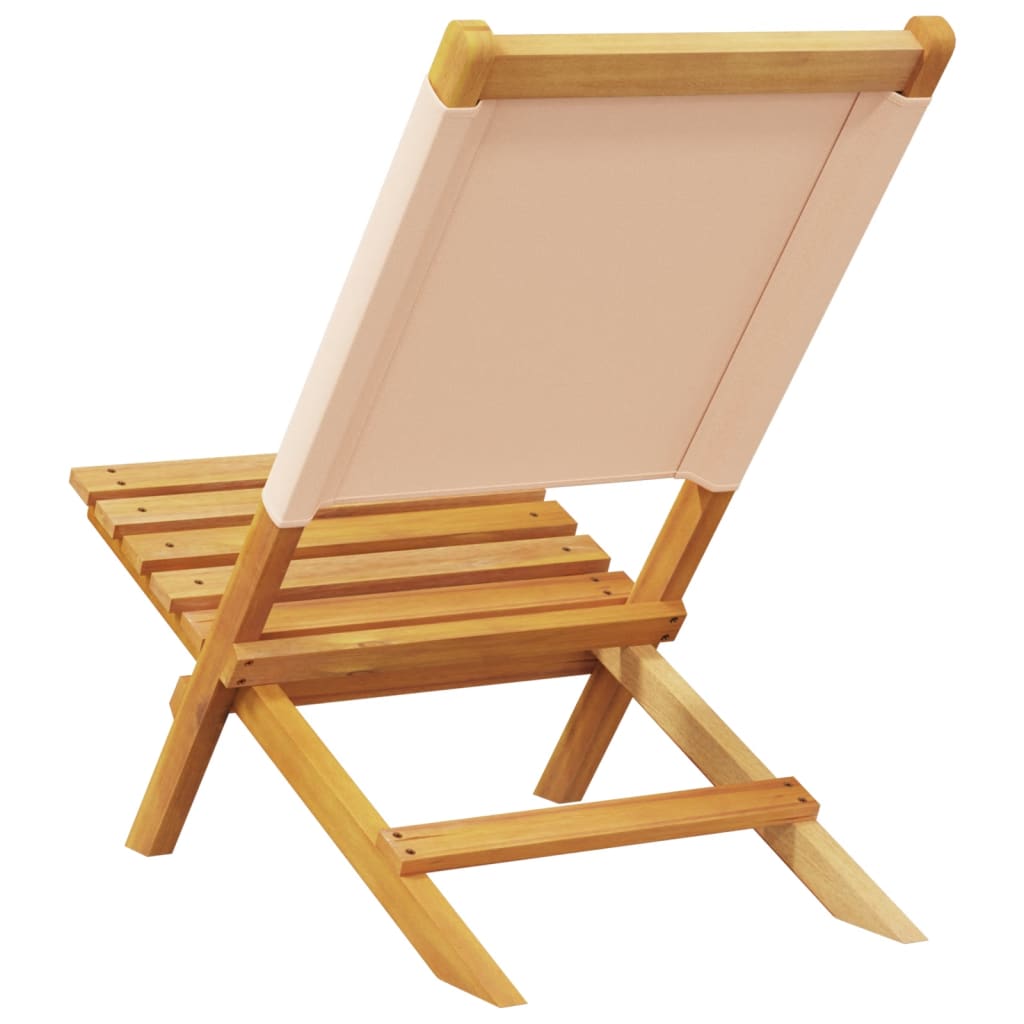 vidaXL Gartenstühle 6 Stk. Klappbar Beige Stoff und Massivholz
