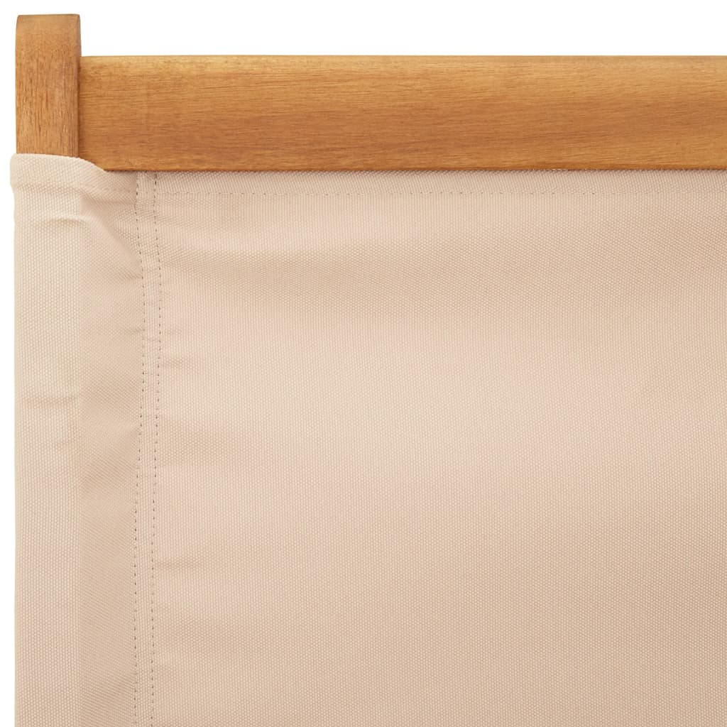 vidaXL Gartenstühle 6 Stk. Klappbar Beige Stoff und Massivholz