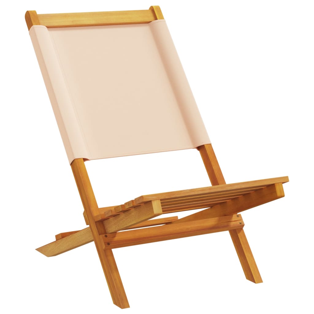 vidaXL Gartenstühle 8 Stk. Klappbar Beige Stoff und Massivholz
