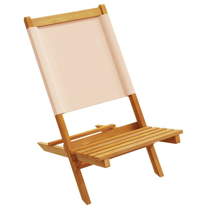 vidaXL Gartenstühle 8 Stk. Klappbar Beige Stoff und Massivholz