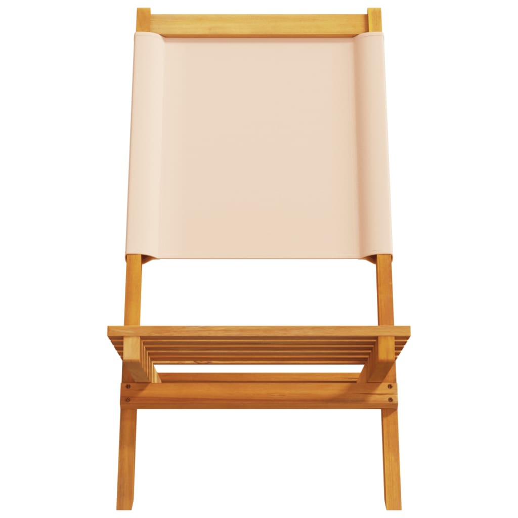 vidaXL Gartenstühle 8 Stk. Klappbar Beige Stoff und Massivholz