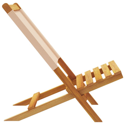 vidaXL Gartenstühle 8 Stk. Klappbar Beige Stoff und Massivholz