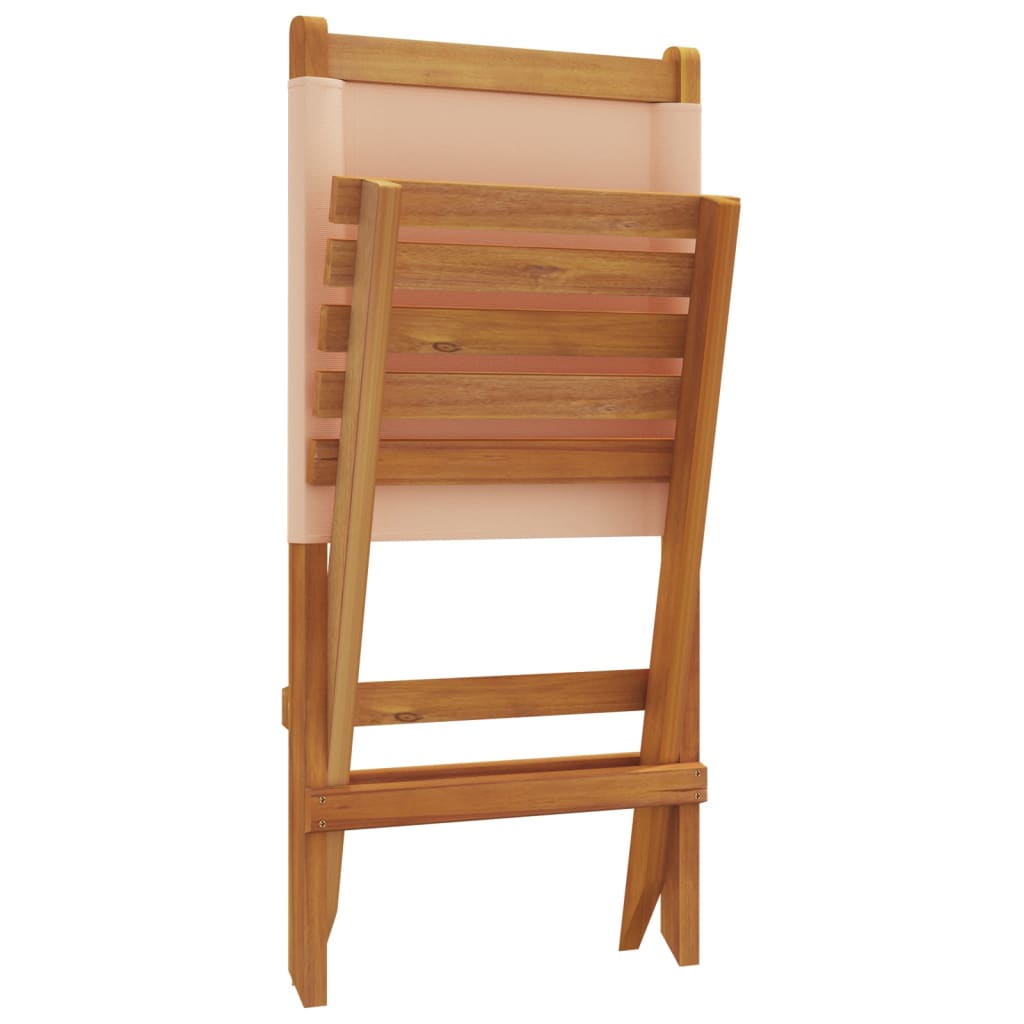 vidaXL Gartenstühle 8 Stk. Klappbar Beige Stoff und Massivholz