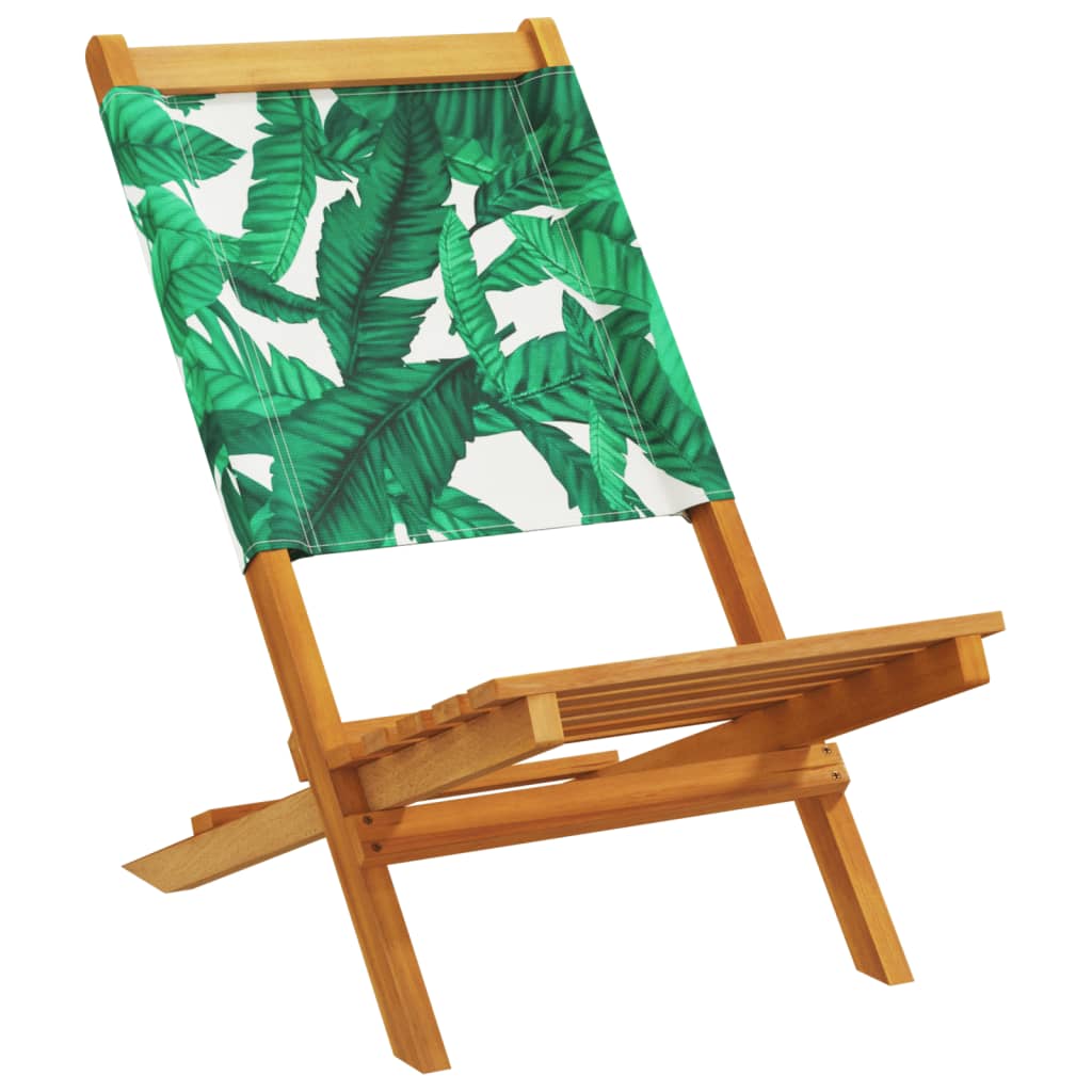 vidaXL Chaises de jardin 6 pcs Pliantes Tissu vert et bois massif