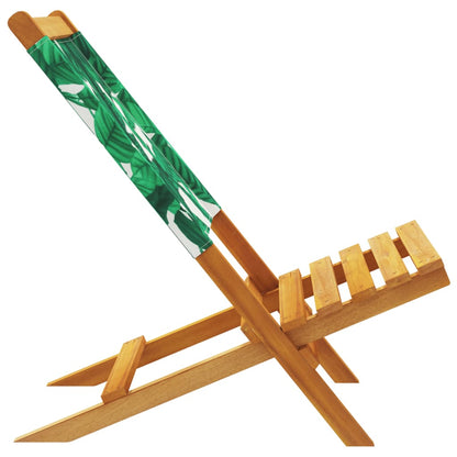 vidaXL Gartenstühle 8 Stk. Klappbar Grün Stoff und Massivholz
