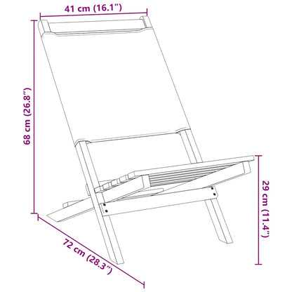 vidaXL Chaises de jardin 4 pcs Pliantes Bleu et blanc Tissu et Bois massif