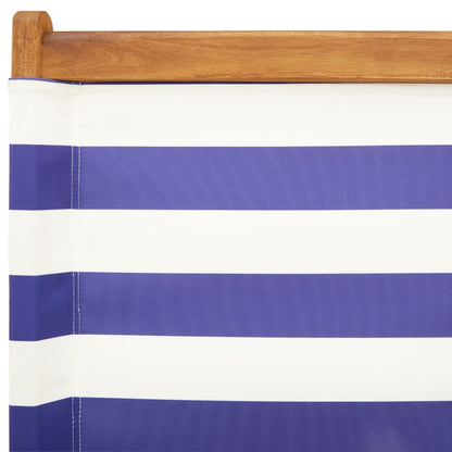 vidaXL Gartenstühle 8 Stk. Klappbar Blau und Weiß Stoff und Massivholz