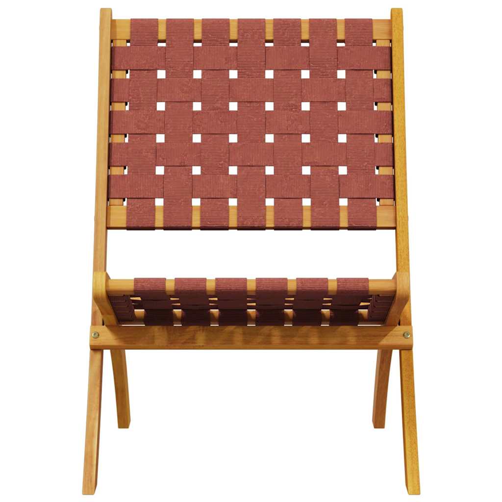 vidaXL Chaises de jardin pliantes 2 pcs avec table Bois massif Rouge