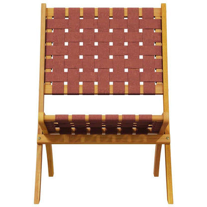 vidaXL Chaises de jardin pliantes 2 pcs avec table Bois massif Rouge