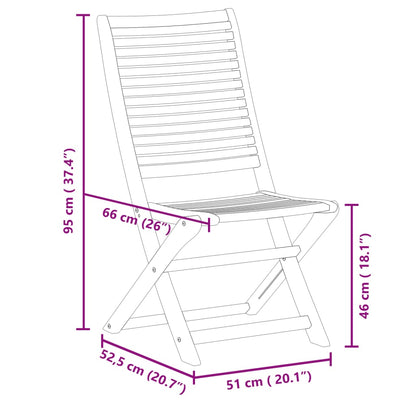 vidaXL Gartenstühle 6 Stk. Klappbar 51x66x95 cm Massivholz Akazie