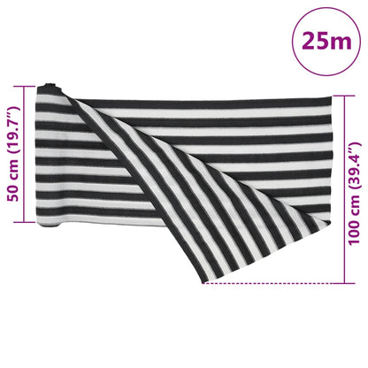 vidaXL Zaunblende Anthrazit und Weiß 1x25 m HDPE 75 g/m²