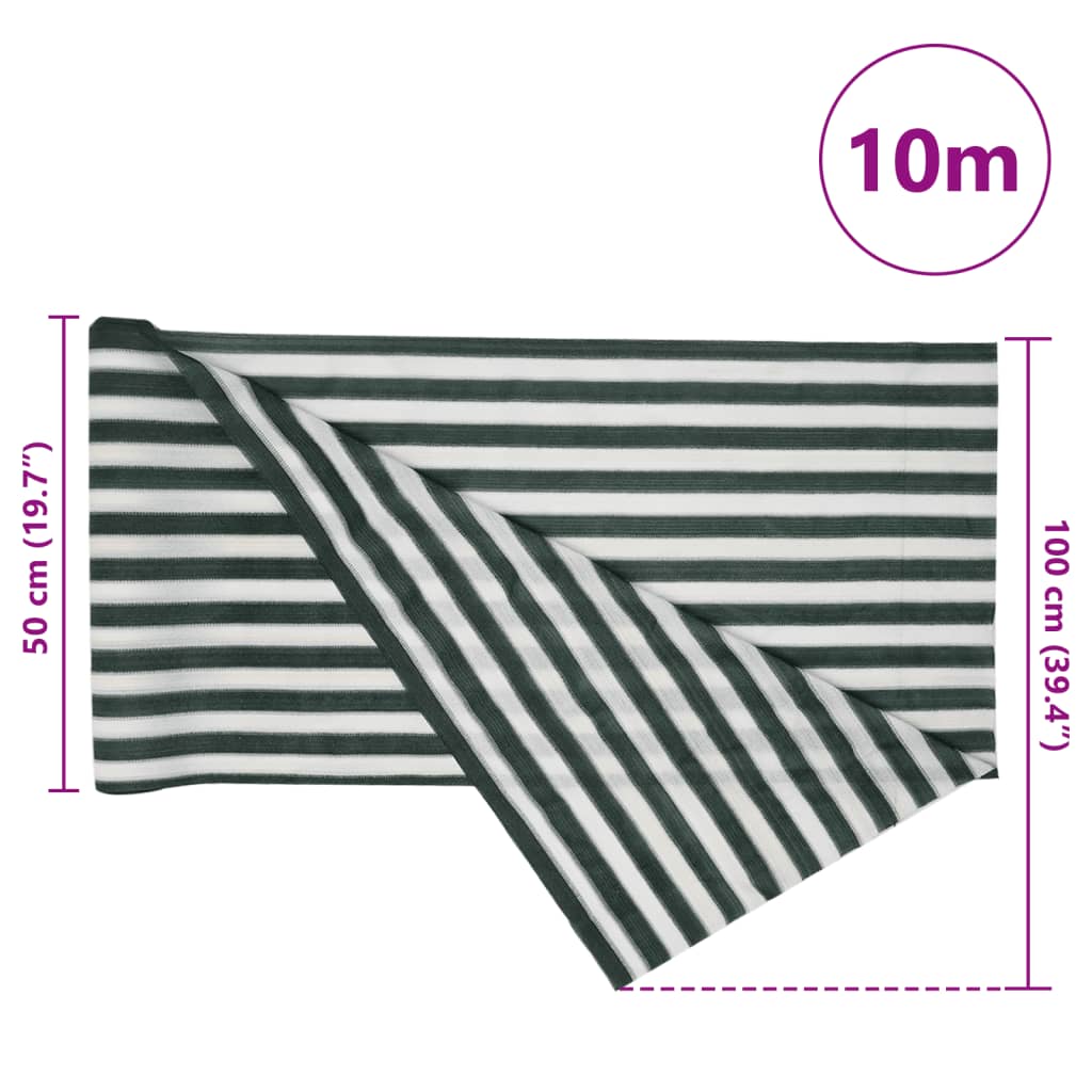 vidaXL Zaunblende Grün und Weiß 1x10 m HDPE 75 g/m²