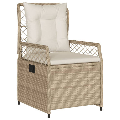 vidaXL Gartensessel 2 Stk. Verstellbar Beige Poly Rattan