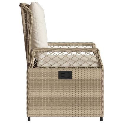 vidaXL Gartensessel 2 Stk. Verstellbar Beige Poly Rattan