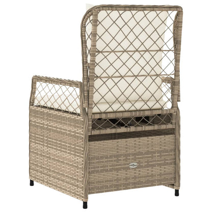 vidaXL Gartensessel 2 Stk. Verstellbar Beige Poly Rattan