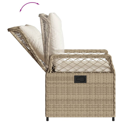 vidaXL Gartensessel 2 Stk. Verstellbar Beige Poly Rattan