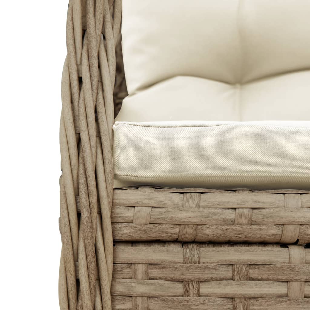 vidaXL Gartensessel 2 Stk. Verstellbar Beige Poly Rattan