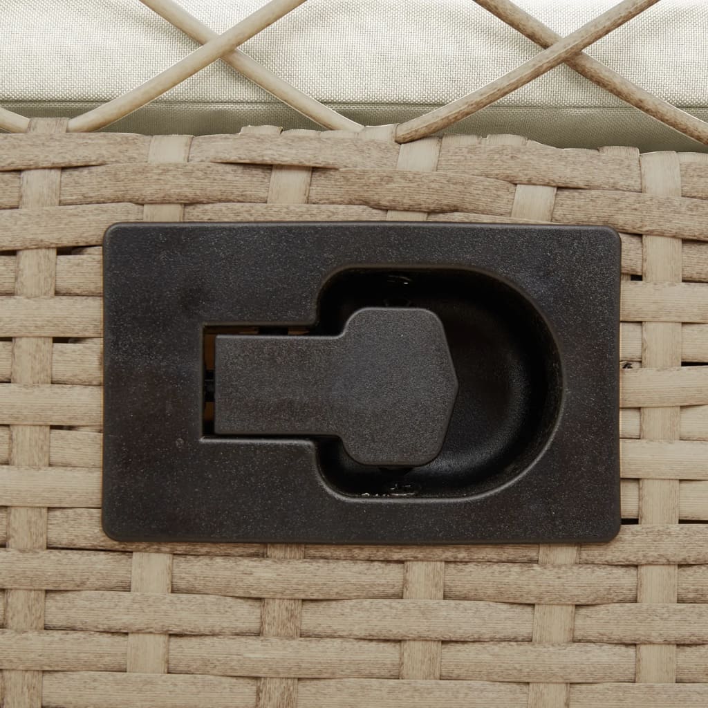 vidaXL Gartensessel 2 Stk. Verstellbar Beige Poly Rattan
