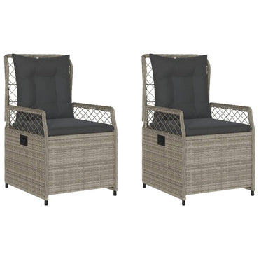 vidaXL Fauteuils de jardin 2 pcs réglables Gris clair Résine tressée