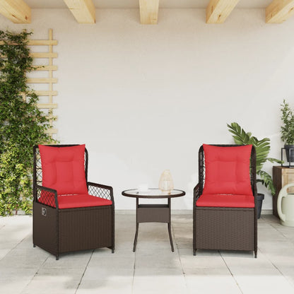 Liegende Gartenstühle 2 Stk. Braun Poly Rattan
