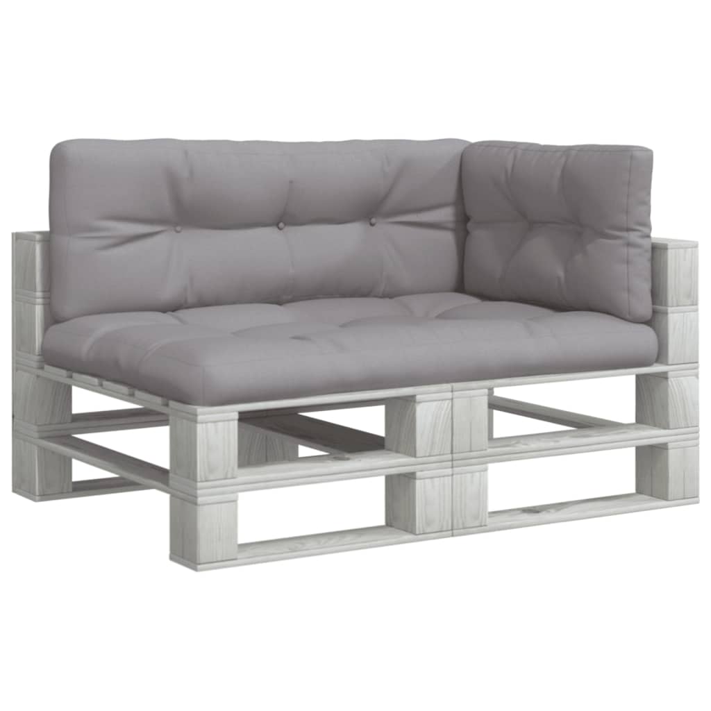 vidaXL Coussins de palette 3 pcs Gris Tissu