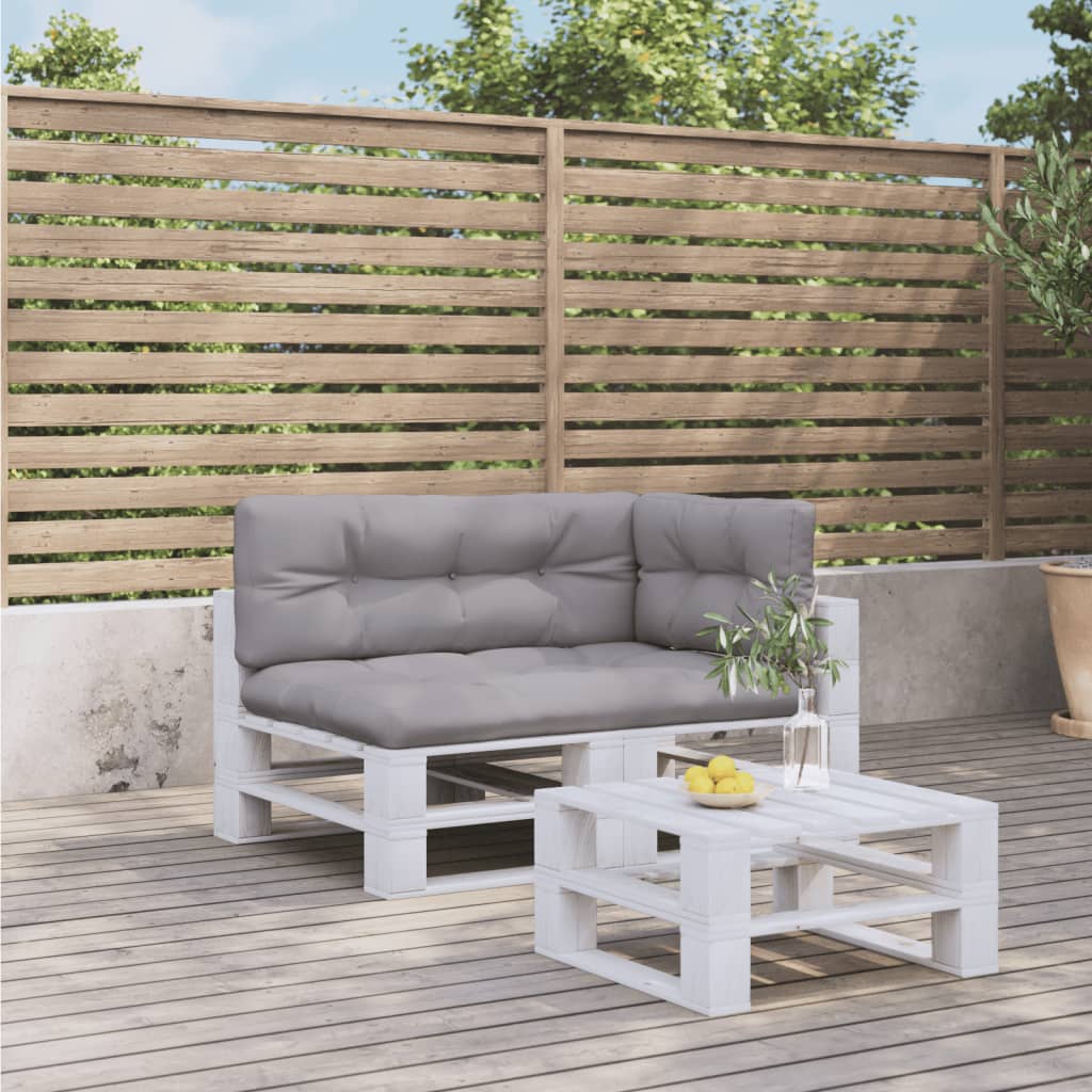 vidaXL Coussins de palette 3 pcs Gris Tissu