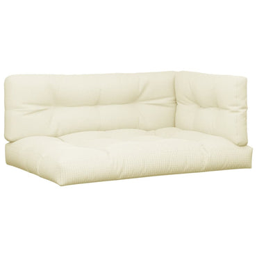 vidaXL Coussins de palette 3 pcs Crème Tissu