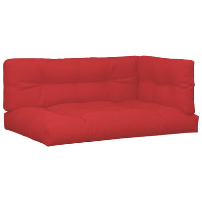vidaXL Coussins pour palette 3 pcs Rouge Tissu