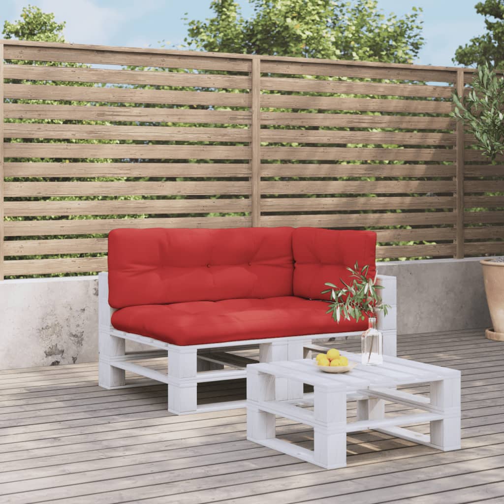 vidaXL Coussins pour palette 3 pcs Rouge Tissu