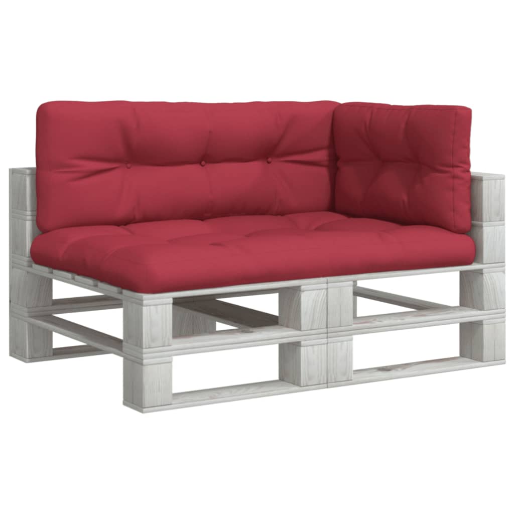 vidaXL Coussins de palette 3 pcs Rouge bordeaux Tissu
