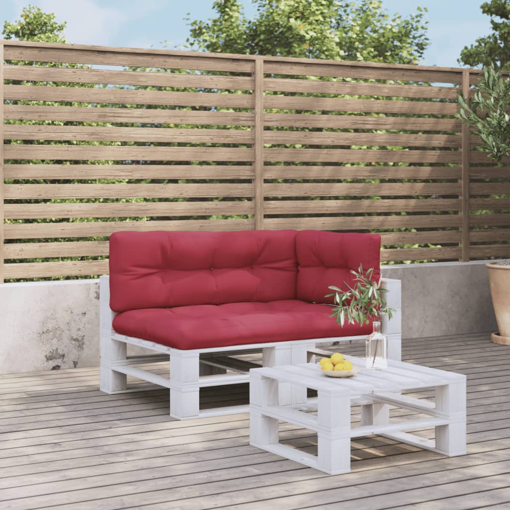 vidaXL Coussins de palette 3 pcs Rouge bordeaux Tissu