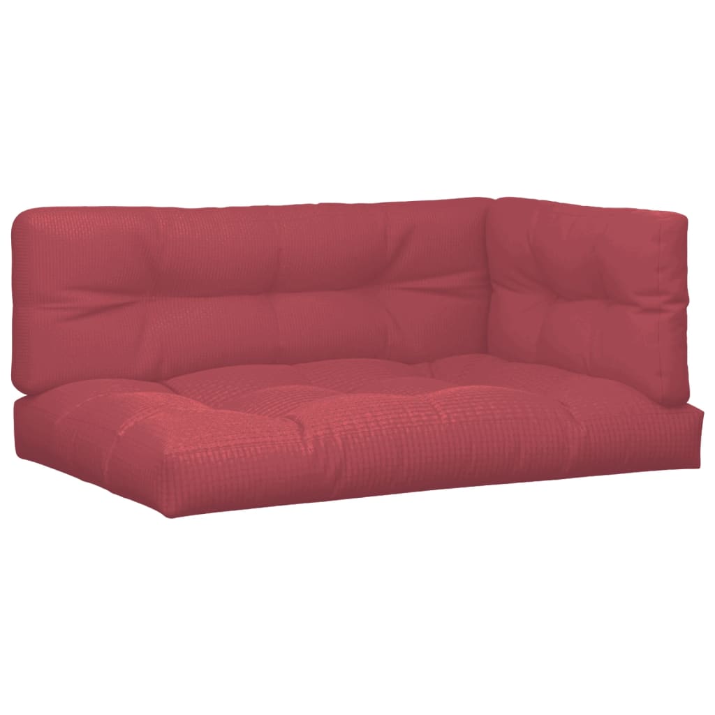 vidaXL Coussins de palette 5 pcs Tissu Rouge bordeaux