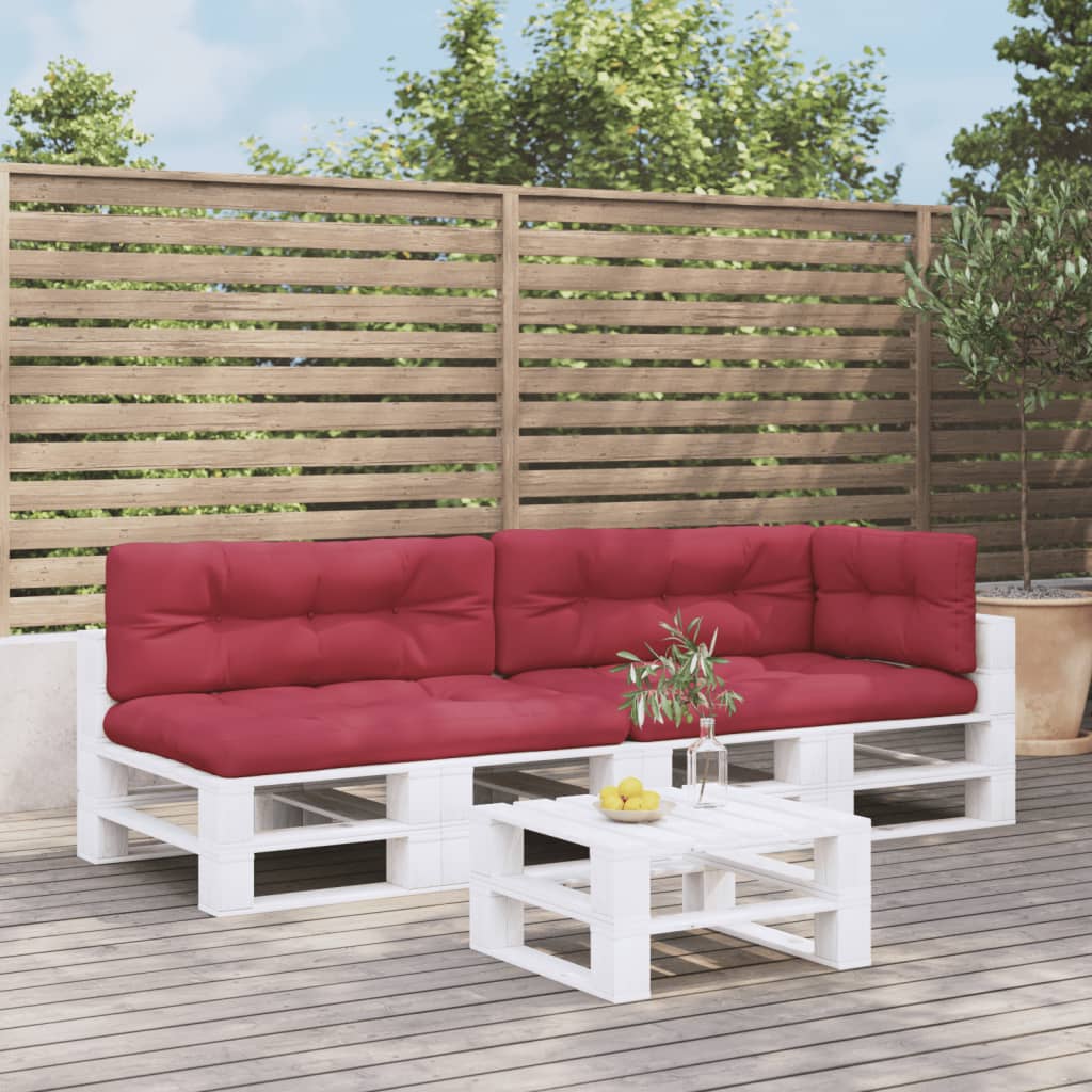 vidaXL Coussins de palette 5 pcs Tissu Rouge bordeaux